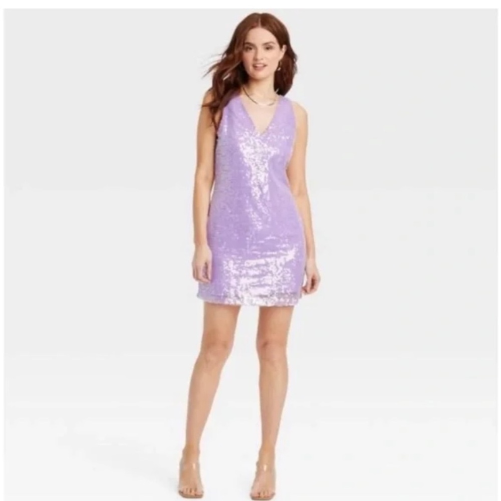 A new day sequin mini dress purple